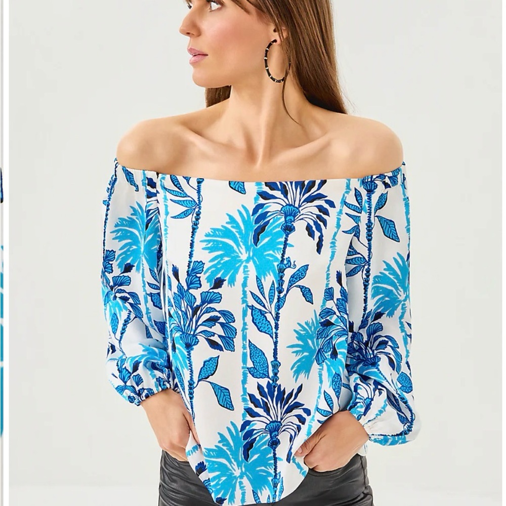 Lilly Pulitzer Elizabethany Off The Shoulder Top - Coconut Swayin In The Breeze